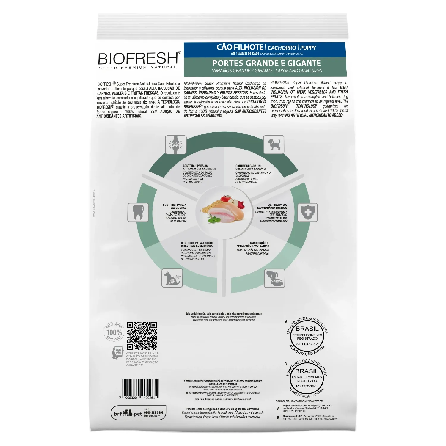 Ração Biofresh Cães Filhotes Raças Grandes e Gigantes